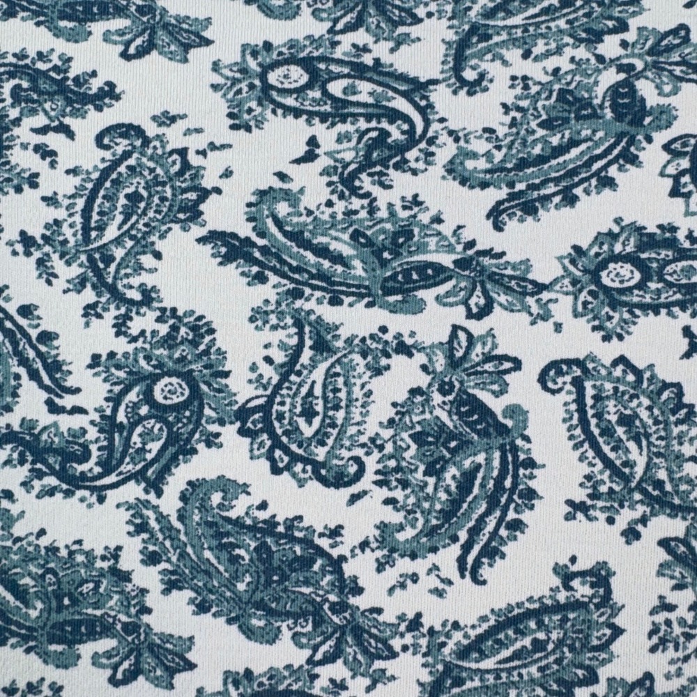 Lands End Womens XL Blue Paisley Mock Neck Long Sleeve 100% Cotton Top Casual - Picture 4 of 11